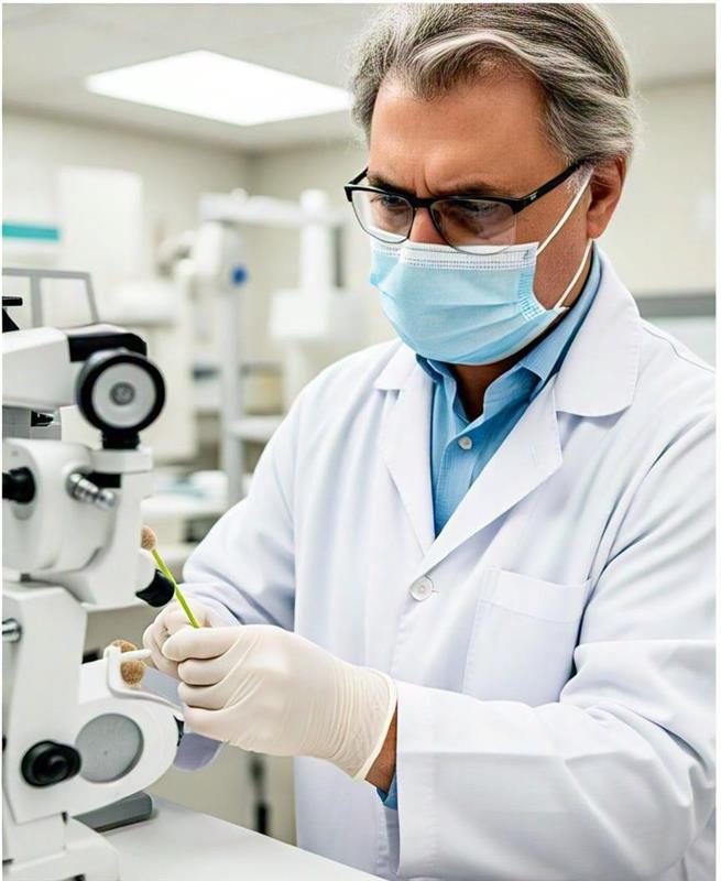 Imagem ilustrativa de bacteroscopia